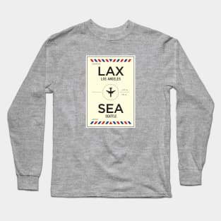 LAX to SEA Airport / Los Angeles to Seattle Long Sleeve T-Shirt